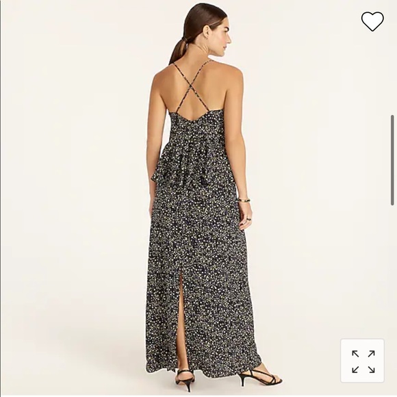 NWT Ruffle-back silk dress in starry sky print JCREW SIZE 2 - Picture 2 of 6